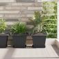 Preview: ARDEBO.de - Quadratisches Blumentablett 24 stk. Schwarz 21 x 21 x 2 cm