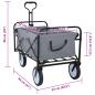 Preview: Klapp-Handwagen Grau 94 x 53 x 99 cm Oxford-Stoff