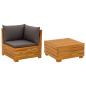 Preview: 2-tlg. Garten-Lounge-Set aus massivem Akazienholz Braun
