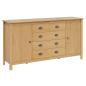Preview: Sideboard HILL Honigbraun 154 x 40 x 80 cm Massives Kiefernholz