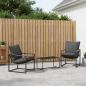 Preview: ARDEBO.de - Gartensofa-set 3 stk. Schwarz und Anthrazit Stahl