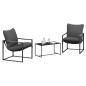 Preview: Gartensofa-set 3 stk. Schwarz und Anthrazit Stahl