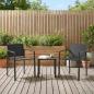 Preview: ARDEBO.de - Gartenstühle 2 stk. Schwarz und Anthrazit Textilen-Stoff