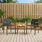 Preview: ARDEBO.de - Gartenstühle 2 stk. Schwarz und Anthrazit Textilen-Stoff