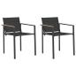 Preview: Gartenstühle 2 stk. Schwarz und Anthrazit Textilen-Stoff