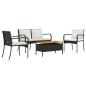 Preview: Garten Set Schwarz Poly-Rattan
