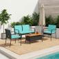 Preview: Garten Set Schwarz Poly-Rattan