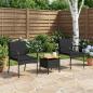 Preview: Garten Set Schwarz Poly-Rattan