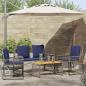 Preview: ARDEBO.de - Gartenmöbel Set 9 stk. Grau und Marineblau Poly-Rattan