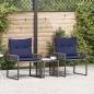 Preview: Gartenmöbel Set 7 stk. Grau und Marineblau Poly-Rattan