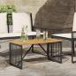 Preview: ARDEBO.de - Tisch für Outdoor Schwarz und Braun 80 x 40 x 40 cm Poly-Rattan