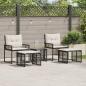 Preview: ARDEBO.de - Gartenmöbel-Set 5 Stk. Schwarz und Weiß