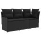 Preview: Gartenarmsessel mit Ecksofa 2 Stück Schwarz PE-Rattan