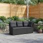 Preview: Gartenarmsessel mit Ecksofa 2 Stück Schwarz PE-Rattan