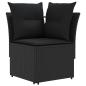 Preview: Gartenarmsessel mit Ecksofa 2 Stück Schwarz PE-Rattan