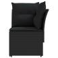 Preview: Gartenarmsessel mit Ecksofa 2 Stück Schwarz PE-Rattan