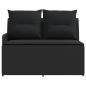 Preview: Gartenarmsessel mit Ecksofa 2 Stück Schwarz PE-Rattan