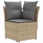Preview: 2 stk. Gartenarmsessel mit Ecksofa PE-Rattan Beige und Hellgrau
