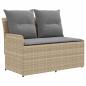 Preview: 2 stk. Gartenarmsessel mit Ecksofa PE-Rattan Beige und Hellgrau