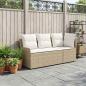 Preview: Gartenarmsessel mit Ecksofa 2 Stück Beige und Creme PE-Rattan