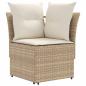 Preview: Gartenarmsessel mit Ecksofa 2 Stück Beige und Creme PE-Rattan