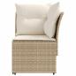 Preview: Gartenarmsessel mit Ecksofa 2 Stück Beige und Creme PE-Rattan