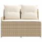 Preview: Gartenarmsessel mit Ecksofa 2 Stück Beige und Creme PE-Rattan