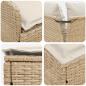 Preview: Gartenarmsessel mit Ecksofa 2 Stück Beige und Creme PE-Rattan