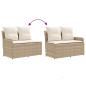 Preview: Gartenarmsessel mit Ecksofa 2 Stück Beige und Creme PE-Rattan
