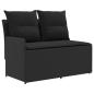 Preview: Garten Armlehnen Sofa mit Klapptisch 2 Stück Schwarz PE-Rattan
