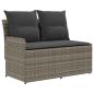 Preview: Garten Armlehnen Sofa mit Klapptisch 2 Stück PE-Rattan
