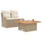Preview: Garten Armlehnen Sofa mit Klapptisch 2 stk. 2-Sitzer PE-Rattan