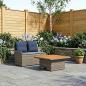 Preview: ARDEBO.de - Garten Armlehnen Sofa mit Klapptisch 2 Stück PE-Rattan