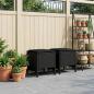Preview: ARDEBO.de - 2 stk. Garten-Fußhocker PE-Rattan Schwarz