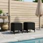 Preview: 2 stk. Garten-Fußhocker PE-Rattan Schwarz