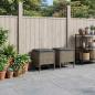 Preview: 2 stk. Garten-Fußhocker PE-Rattan Grau und Dunkelgrau