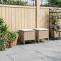 Preview: ARDEBO.de - 2 stk. Garten-Fußhocker PE-Rattan Beige und Creme