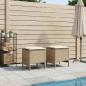 Preview: 2 stk. Garten-Fußhocker PE-Rattan Beige und Creme
