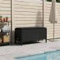 Preview: Garten-Fußhocker mit Kissen Schwarz 80 x 38 x 45 cm PE-Rattan
