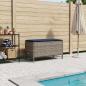 Preview: ARDEBO.de - Garten-Fußhocker Grau und Marineblau 80 x 38 x 42 cm PE-Rattan