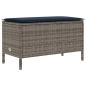 Preview: Garten-Fußhocker Grau und Marineblau 80 x 38 x 42 cm PE-Rattan