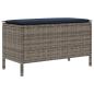 Preview: Garten-Fußhocker Grau und Marineblau 80 x 38 x 42 cm PE-Rattan