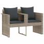 Preview: Garten-Sofa 8 stk. Poly-Rattan Hellgrau und Dunkelgrau