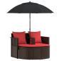 Preview: Garten-Sofa Braun und Rot 168 x 168 x 180 cm Polyrattan