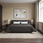 Preview: ARDEBO.de - Ganzjahresbettdecke Gepolstert Anthrazit 200 x 240 cm