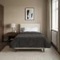 Preview: ARDEBO.de - Ganzjahresbettdecke Gepolstert Anthrazit 140 x 220 cm