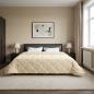 Preview: ARDEBO.de - Ganzjahresbettdecke Gepolstert Creme 200 x 240 cm