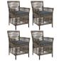 Preview: Gartenstuhl 4 stk. Grau und Dunkelgrau Poly-Rattan