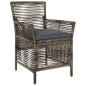Preview: Gartenstuhl 4 stk. Grau und Dunkelgrau Poly-Rattan