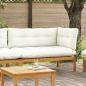 Preview: Gartenecksofa Natürlich und Cremweiß Akazienholz